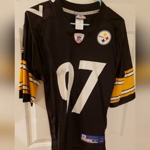 Signed Kendrell Bell Steelers Jersey.(faded signature)